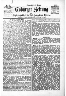 Coburger Zeitung Dienstag 13. März 1866