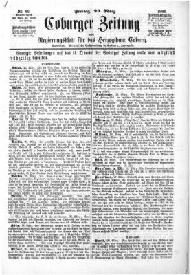 Coburger Zeitung Freitag 23. März 1866