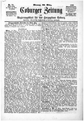 Coburger Zeitung Montag 26. März 1866