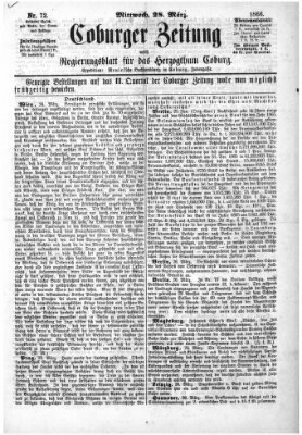 Coburger Zeitung Mittwoch 28. März 1866