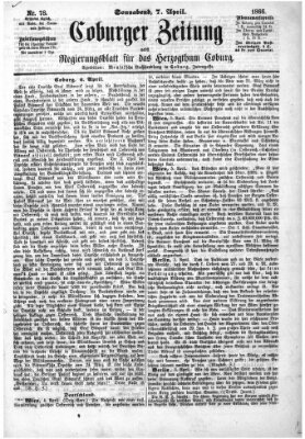 Coburger Zeitung Samstag 7. April 1866