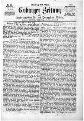 Coburger Zeitung Dienstag 10. April 1866