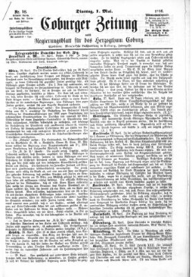 Coburger Zeitung Dienstag 1. Mai 1866