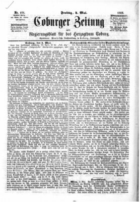 Coburger Zeitung Freitag 4. Mai 1866