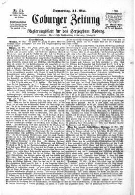 Coburger Zeitung Donnerstag 31. Mai 1866