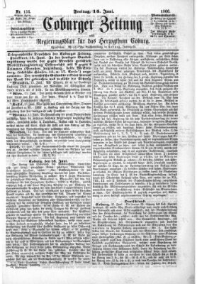 Coburger Zeitung Freitag 15. Juni 1866