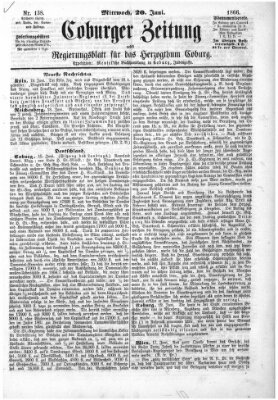 Coburger Zeitung Mittwoch 20. Juni 1866