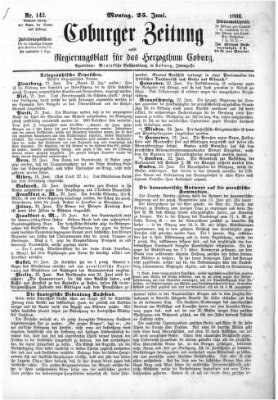 Coburger Zeitung Montag 25. Juni 1866