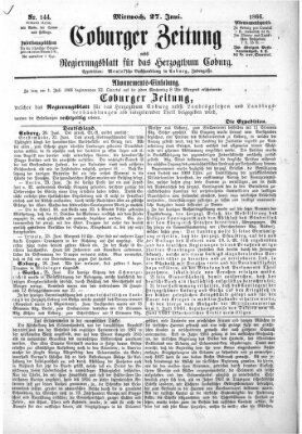 Coburger Zeitung Mittwoch 27. Juni 1866