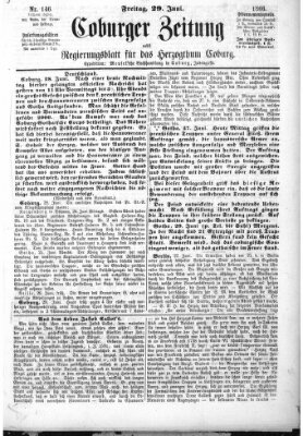 Coburger Zeitung Freitag 29. Juni 1866