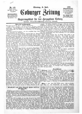 Coburger Zeitung Dienstag 3. Juli 1866