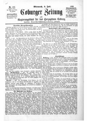 Coburger Zeitung Mittwoch 4. Juli 1866