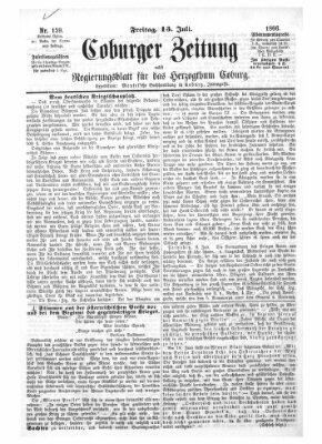 Coburger Zeitung Freitag 13. Juli 1866