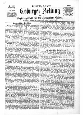 Coburger Zeitung Samstag 21. Juli 1866