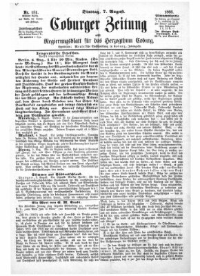 Coburger Zeitung Dienstag 7. August 1866