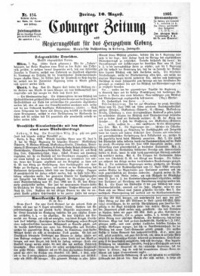 Coburger Zeitung Freitag 10. August 1866