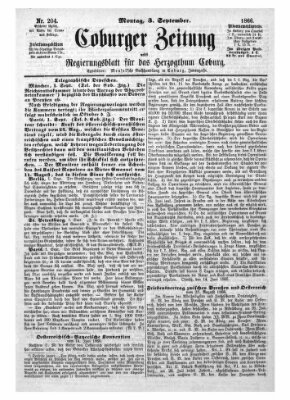 Coburger Zeitung Montag 3. September 1866