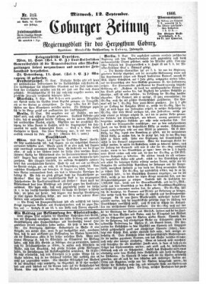 Coburger Zeitung Mittwoch 12. September 1866