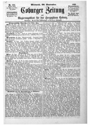 Coburger Zeitung Mittwoch 26. September 1866