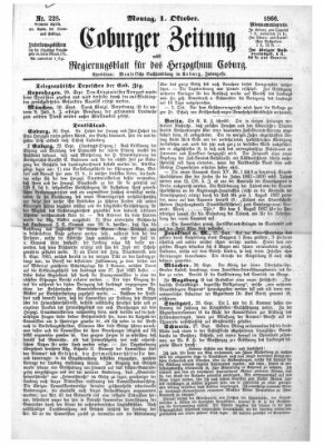 Coburger Zeitung Montag 1. Oktober 1866