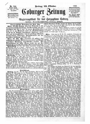 Coburger Zeitung Freitag 19. Oktober 1866
