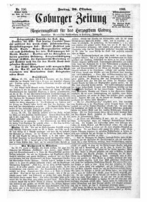 Coburger Zeitung Freitag 26. Oktober 1866