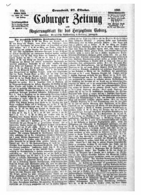 Coburger Zeitung Samstag 27. Oktober 1866