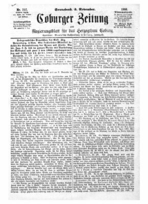 Coburger Zeitung Samstag 3. November 1866