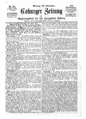 Coburger Zeitung Montag 12. November 1866