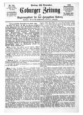 Coburger Zeitung Freitag 16. November 1866