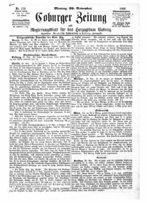 Coburger Zeitung Montag 26. November 1866