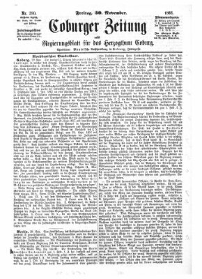 Coburger Zeitung Freitag 30. November 1866