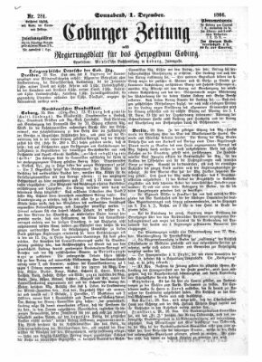 Coburger Zeitung Samstag 1. Dezember 1866