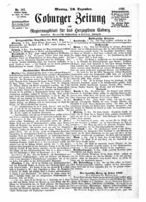 Coburger Zeitung Montag 10. Dezember 1866