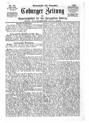 Coburger Zeitung Samstag 15. Dezember 1866