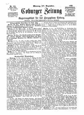 Coburger Zeitung Montag 17. Dezember 1866