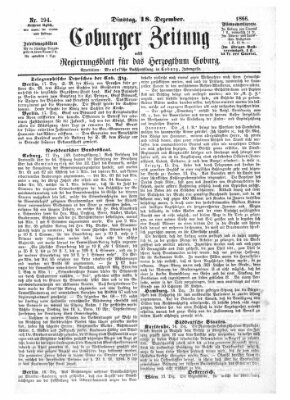 Coburger Zeitung Dienstag 18. Dezember 1866