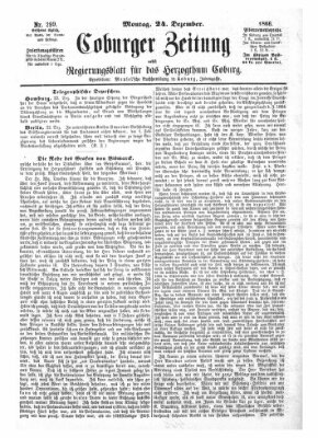 Coburger Zeitung Montag 24. Dezember 1866