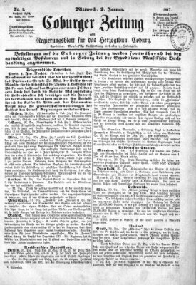 Coburger Zeitung Mittwoch 2. Januar 1867