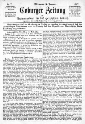 Coburger Zeitung Mittwoch 9. Januar 1867