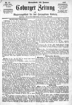 Coburger Zeitung Samstag 12. Januar 1867