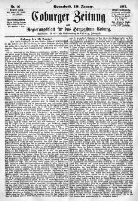 Coburger Zeitung Samstag 19. Januar 1867