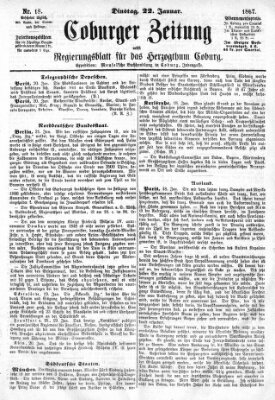 Coburger Zeitung Dienstag 22. Januar 1867