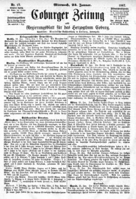 Coburger Zeitung Mittwoch 23. Januar 1867