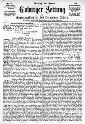 Coburger Zeitung Montag 28. Januar 1867