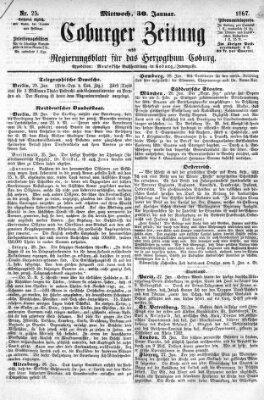 Coburger Zeitung Mittwoch 30. Januar 1867