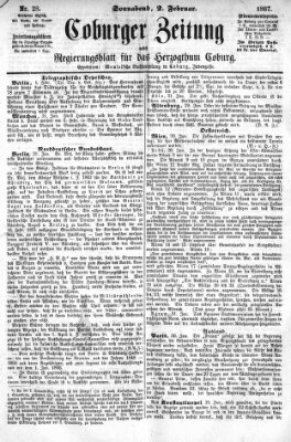 Coburger Zeitung Samstag 2. Februar 1867