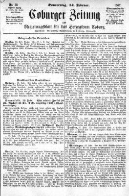 Coburger Zeitung Donnerstag 14. Februar 1867