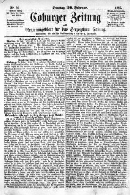 Coburger Zeitung Dienstag 26. Februar 1867