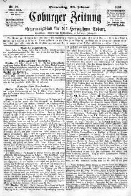 Coburger Zeitung Donnerstag 28. Februar 1867